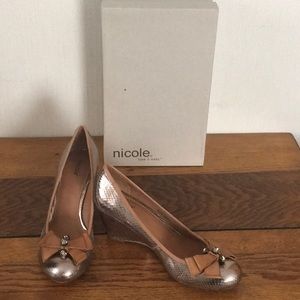 Super cute Nicole Barista Silver Wedge
